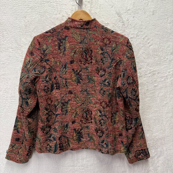 Vintage Coldwater Creek Tapestry Jacket Women Medium Purple Floral Sophisticated - Picture 5 of 11
